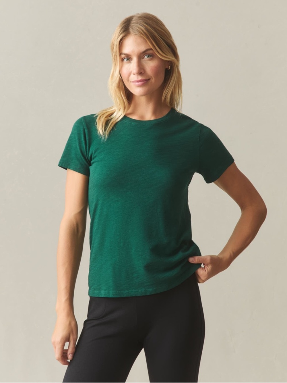 NWOT American Giant Women's Premium Slub Crew Tee Botanical Garden